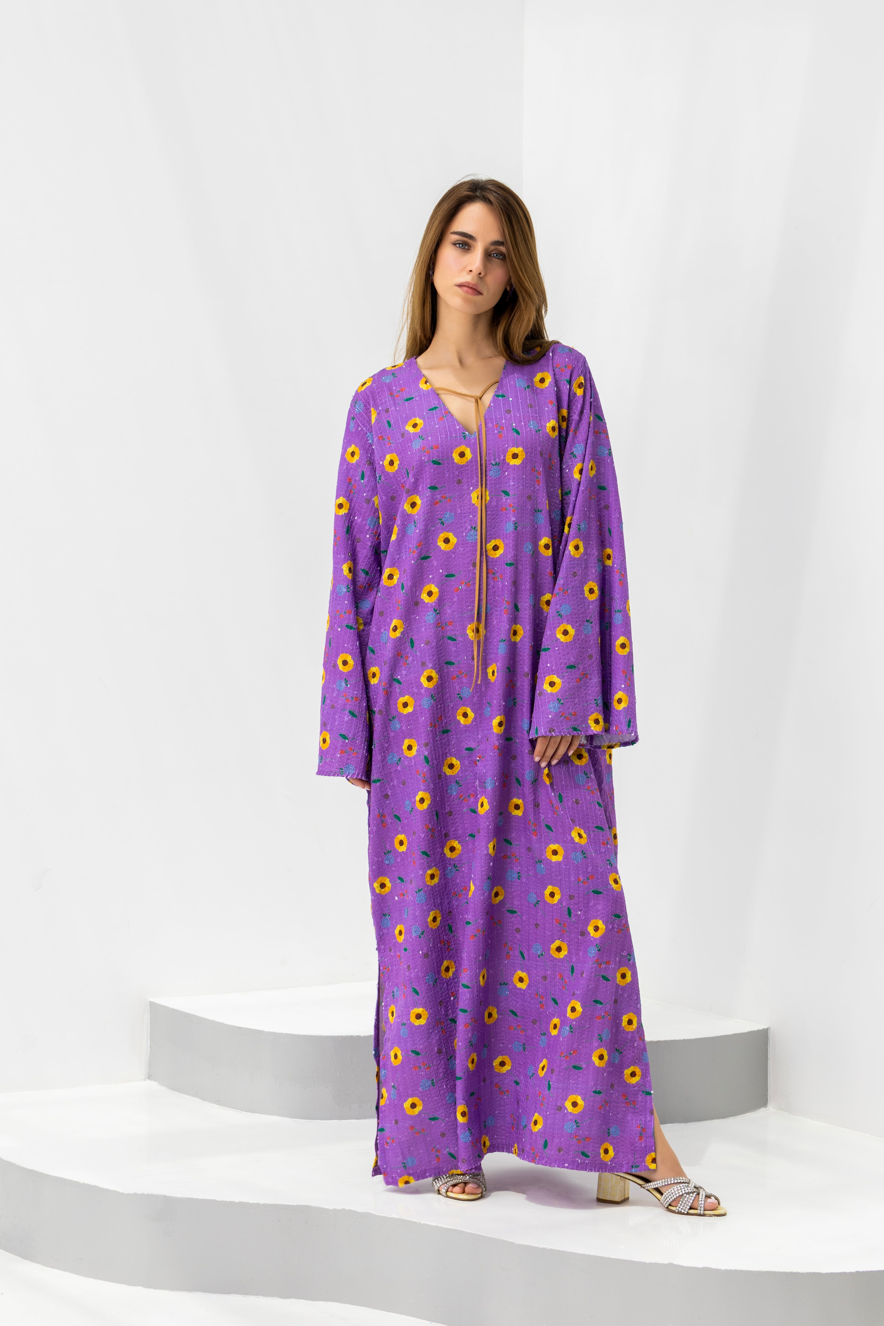 Purple Sequin Kaftan