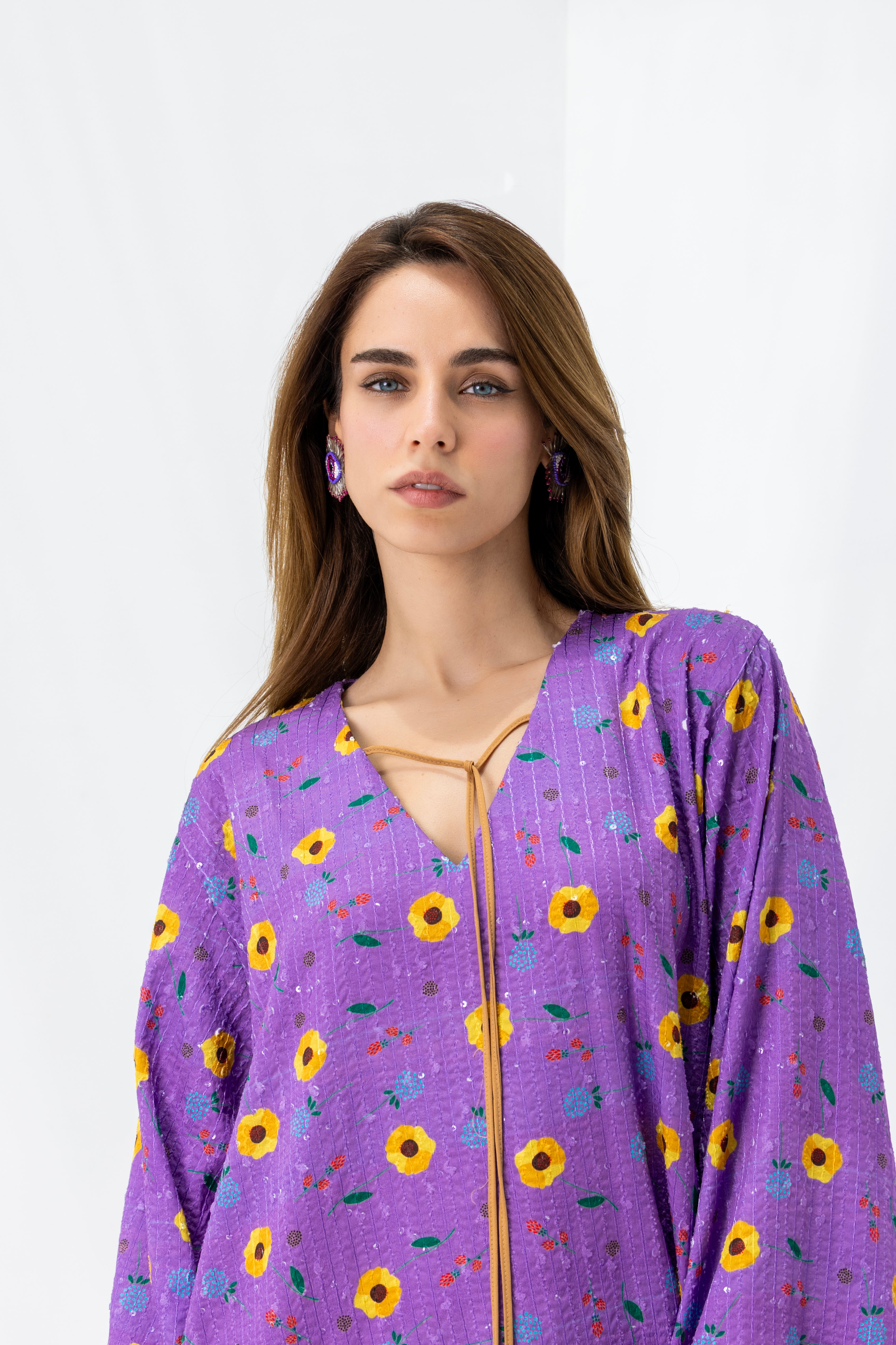 Purple Sequin Kaftan