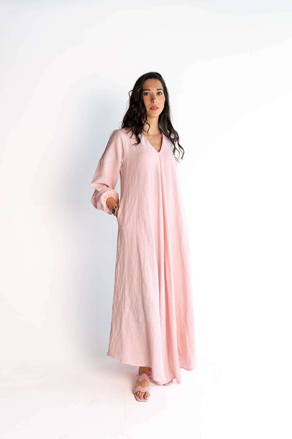 Pink Linen Dress