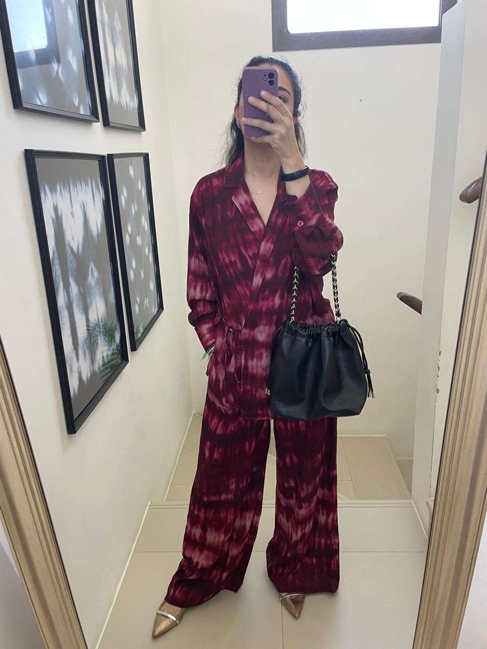 Maroon Tie Dye Set